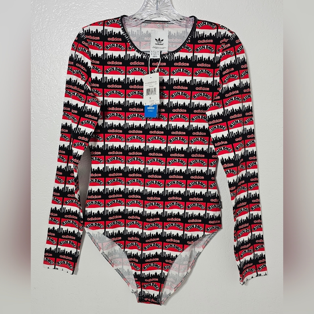 Adidas Originals RUN DMC AOP Long Sleeve Bodysuit NWT Streetwear Size S